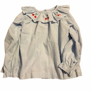 Little English size 3 blue cherry shirt blouse